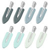 Picture of YIERSO No Bend, No Crease Duckbill Clips for Salon Hairstyling and Makeup - 8 Pcs Flat Alligator Hair Barrettes for Women and Girls (Blue)