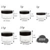 Picture of ZEJIA 10pcs Small Travel Containers, Sample Containers with Screw Lids, 5 Size 3/5/10/15/20 Gram Sample Jars with 12pcs Labels and 2pcs Mini Disposable Spatula, Makeup Sample Containers BPA Free