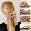 Picture of 6Pcs Hair Bows for Women, Bow Hair Clips, Silky Satin Hair Bows for Girls, Neutral Colors Hair Ribbon, Cute Bow Clips for Women, Hair Accessories Valentine's Day Gifts