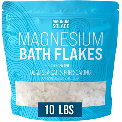 Picture of Magnesium Flakes for Bath - Magnesium Chloride Flakes - Dead Sea Salts for Soaking, 10 LBS