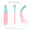 Picture of Ponytail Extension With Hair Tie 26 inch Colored Hair Extensions 1 Pack Colorful Braided Hair Extensions for Braids Festival Rave Wacky Crazy Hair Day Blue to Pink Wacky Hair