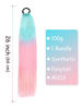 Picture of Ponytail Extension With Hair Tie 26 inch Colored Hair Extensions 1 Pack Colorful Braided Hair Extensions for Braids Festival Rave Wacky Crazy Hair Day Blue to Pink Wacky Hair