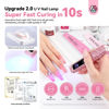 Picture of SAVILAND Glitter U V Light for Gel Nails: Pink 12W LCD Screen Handheld U V Nail Lamp 8X-Faster Cure LED Lamp Flash Cure Light for Gel X Nails Cordless Nail Dryer Mini U V Light for Home Salon Use