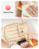 Picture of Vogewood Monogram Makeup Bag, Personalized Double Layer Makeup Travel Bag with Makeup Brush Organizer,Waterproof, PU Leather Letter Makeup Bag Black Skincare Bag, with 2 Drawstring Toiletry Organizers
