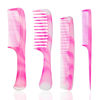 Picture of FHALLYNN Pink Hair Comb Set - Wide Tooth, Fine Tooth, Rat Tail, and Dual Comb for Women and Men