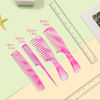 Picture of FHALLYNN Pink Hair Comb Set - Wide Tooth, Fine Tooth, Rat Tail, and Dual Comb for Women and Men