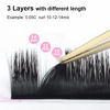 Picture of NAGARAKU Easy Fan Mega Volume Eyelash Extensions 0.03 C curl 8-10-12mm Mix Self Blooming Rapid Automatic Flower 3 Layers Soft Pre-glued Lashes