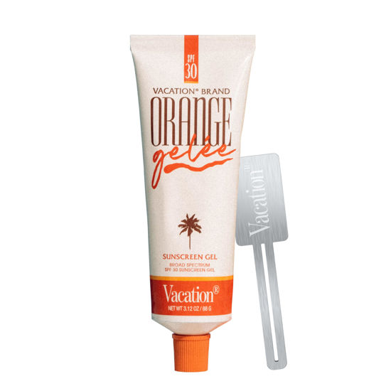 Picture of Vacation Orange Gelée SPF 30 Gel & Tube Key Bundle, Hydrating Balm-to-Oil Sunscreen, Mineral-Oil Free, Water-Resistant, Travel Size, 3.12 Oz.