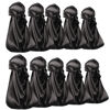 Picture of 10 Pieces Silky Durags Long Tail for Women Men Satin Durag 360 wave，Dorag, Black Durag