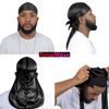 Picture of 10 Pieces Silky Durags Long Tail for Women Men Satin Durag 360 wave，Dorag, Black Durag