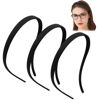 Picture of TOBATOBA Flex No Pressure Headbands, Black Headbands for Glasses Wearers, Sunglasses Headband No Headache Headband Comfortable Headbands, Matte Plastic Headbands with Teeth, Non Slip for Women Girls
