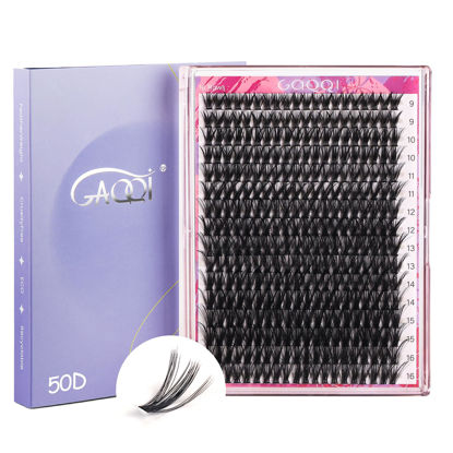 Picture of GAQQI Lash Clusters 320Pcs Individual Lashes 50D Mixed 9-16mm Eyelash Clusters C Curl Lash Clusters Look Like Mink Eyelash Extensions Thin Band Soft to Use Self Application(50D-CMIX）