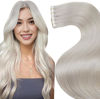Picture of LaaVoo Blonde Tape in Hair Extensions Human Hair Tape in Extensions 22 Inch Platinum Blonde Tape in Hair Extensions Human Hair Seamless Skin Weft 20pcs 50g