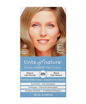 Picture of Tints of Nature 8N Natural Light Blonde Permanent Hair Dye, Nourishes Hair and Covers Greys, Ammonia-Free, 130ml
