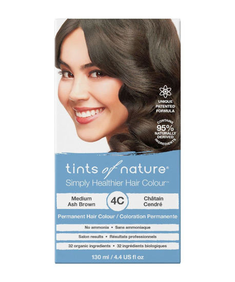 Picture of Tints of Nature 4C Medium Ash Brown Permanent Hair Dye, Nourishes Hair and Covers Greys, Ammonia-Free, 130ml