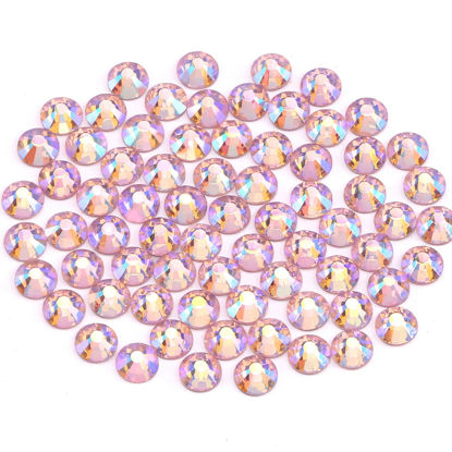 Picture of Rhinestones Novani Rhinestones for Crafts Glass Crystals Nail Rhinestones Flatback Nail Gems and Rhinestones for Nails Art Makeup Face Clothes Shoes Decoration DIY(SS10,1440pcs,Pink AB)
