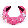 Picture of Valentine’s Day Headbands for Women Trendy Valentine Heart Headbands, Pink Knotted Headband - Top Knot Rhinestone Woman Head Band for Hair, Valentine’s Day Gifts Hair Accessories for Women