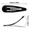 Picture of GKETN Snap Hair Clips for Women Water Drop Non Slip Hair Barrettes Heavy Coated Metal Black Hair Clips Accessory 20 PCS 1.89"