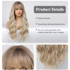 Picture of HAIRCUBE Ombre Blonde Wig Long Curly Wig with Bangs Natural Appearance Heat-Resistant Synthetic Wig Suitable for Fashionable Women