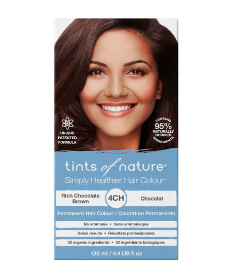 Picture of Tints of Nature 4CH Rich Chocolate Brown Permanent Hair Dye, Nourishes Hair and Covers Greys, Ammonia-Free, 130ml
