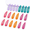 Picture of Cptots 20 PCS Metal Snap Hair Clips Water Drop No Slip Hair Barrettes for Women Small Hair Clips For Thick And Thin Fine Hair,Purple Orange Dark Green Gradient Red,1.97 x 0.5 Inches.