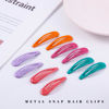 Picture of Cptots 20 PCS Metal Snap Hair Clips Water Drop No Slip Hair Barrettes for Women Small Hair Clips For Thick And Thin Fine Hair,Purple Orange Dark Green Gradient Red,1.97 x 0.5 Inches.