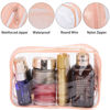 Picture of Tbestmax 10 Pcs Clear Cosmetic Bags Small Makeup Bags Portable Waterproof Travel Toiletry Bags Organizer Peach Pink, 7.5"x 4.8"x 2.3"