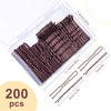 Picture of TsMADDTs 200PCS Bobby Pins Brown U Shaped Hair Pins for Buns Women Girls with Storage Box, 2.4IN&2IN
