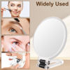Picture of BOOMIBOO 1X/10X Magnifying Handheld Mirror Double Sided, Foldable Travel Makeup Mirror, Adjustable Rotation Pedestal Hand/Hanging/Desk Vanity Mirror-Clear