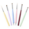 Picture of Faiteary Nail Art Brushes, 6PCS Nail Design Painting Brush Sets with Nail Polish Brush Nail Liner Brush Nail Extension Gel Brush Builder Nail Gel Brush and Nail Dotting Tool for DIY Nail Art