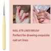 Picture of Faiteary Nail Art Brushes, 6PCS Nail Design Painting Brush Sets with Nail Polish Brush Nail Liner Brush Nail Extension Gel Brush Builder Nail Gel Brush and Nail Dotting Tool for DIY Nail Art