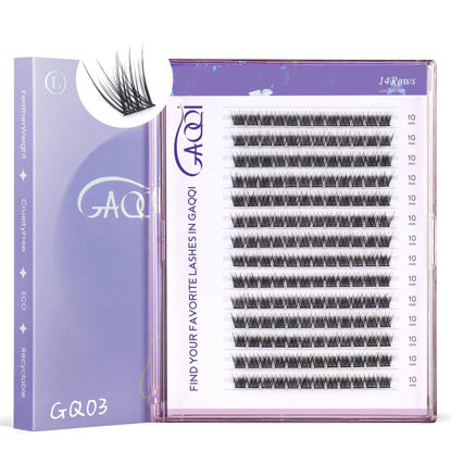Picture of GAQQI Lash Clusters, Eyelash Cluster C Curl 10mm Cluster lashes, Individual Lashes 168pcs False Eyelashes Wispy Cluster Eyelash Extensions (GQ03, C Curl, 10mm)