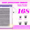 Picture of GAQQI Lash Clusters, Eyelash Cluster C Curl 10mm Cluster lashes, Individual Lashes 168pcs False Eyelashes Wispy Cluster Eyelash Extensions (GQ03, C Curl, 10mm)