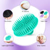 Picture of YEALIFE 4Pack Hair Scalp Exfoliator Brush Dandruff Cleaning Brush, Flexible Scalp Massager Brush, Shower Scalp Shampoo Brush for Home, Office, Travel and Pets(BK/Startlight/Teal/Lavender)