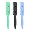 Picture of Soft 'N Style 3 Pack Double-Sided Hair Trimmer Comb - Split Ends Razor Styler for Thin and Thick Hair Cutting and Styling (Green, Black, Blue)