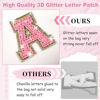 Picture of Small Initial Patch Makeup Bag Personalized Gifts Make Up Bag,White Cute PU Leather Glitter Letter Cosmetic Bag with Zipper,Trendy Portable Travel Toiletry Pouch,Preppy Stuff for Teen Girls Women V