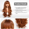 Picture of HAIRCUBE Auburn Wig with Bangs for Women Auburn Long Wavy Hair Wig Wig Curly Wavy Synthetic Wigs for Girls Daily Party Use