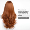 Picture of HAIRCUBE Auburn Wig with Bangs for Women Auburn Long Wavy Hair Wig Wig Curly Wavy Synthetic Wigs for Girls Daily Party Use