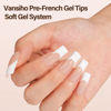 Picture of Vansiho French Gel Nail Tips, 150Pcs Long Square Gel Nail Tips, French Tips Press on Nails, French Square 3 in 1 Pre-French Gel Tips, Fake Nails for Nail Art DIY 15 Sizes