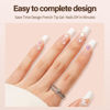 Picture of Vansiho French Gel Nail Tips, 150Pcs Long Square Gel Nail Tips, French Tips Press on Nails, French Square 3 in 1 Pre-French Gel Tips, Fake Nails for Nail Art DIY 15 Sizes