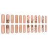 Picture of RUOKEXIN Long Square Press on Nails Gold Fake Nails Long False Nails with Gold 3D Rhinestones Designs Long Glue on Nails Glossy Artificial Nails Cute Stick on Nails for Women 24Pcs