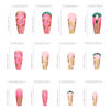 Picture of RUOKEXIN Long Press on Nails Coffin Fake Nails Pink False Nails with Gold Leaf Designs Long Nail Press ons Glitter Glue on Nails Glossy Artificial Nails Fall Cute Stick on Nails for Women 24Pcs
