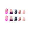Picture of RUOKEXIN Long Nail Press ons Long Press on Nails Pink Ombre French Fake Nails Duck False Nails with Rhinestones Designs Long Glue on Nails Glossy Artificial Nails Cute Stick on Nails for Women 24Pcs