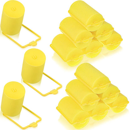 Picture of Geyoga 18 Pieces Sponge Hair Rollers Large Soft Foam Hair Styling Curlers Large Size Hairdressing Curlers for Women(1.4 x 2.6 Inches,Yellow)
