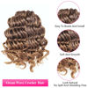 Picture of ToyoTree Ocean Wave Crochet Hair - 16 Inch 8 Packs Ombre Light Brown to Blonde Crochet Braids, Synthetic Braiding Hair Extensions (16 inch, T4/27)