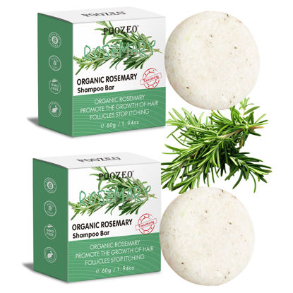 Picture of 2 Pack Rosemary Hair Shampoo Bar,Deep Cleansing for Scalp Hair Loss Shampoo Soap, Organic Shampoo Oil Control,Solid Shampoo Bar for Hair Growth, Refreshing and Hydrating Bar for Valentines Day Gifts