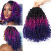 Picture of Aksice Pre-looped Yanky Twist Crochet Hair 10 Inch 8 Packs Bohemian Passion Twist Spring Mini Twist Crochet Hair for Black Women Boho Crochet Braids Synthetic (#1b/purple/blue)