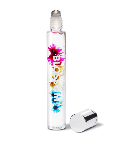 Picture of Blossom Roll on Perfume Oil for Women, Alcohol Free Rollerball Perfume + Essential Oil, Infused with Real Flowers, Made in USA, 0.20oz (Coconut, Lily of the Valley, Chamomile, Vanilla), Coconut Nectar