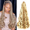 Picture of French Curly Braiding Hair 24 Inch 8 Packs - Pre Stretched Bouncy Braiding Hair- Loose Wavy Braiding Hair Synthetic Hair Extensions For Black Women (24 inch 8 packs, 27/613)