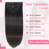 Picture of Tebelove Clip in Hair Extensions Real Human Hair 3.4oz/90g Clip ins 100% Brazilian Remy Human Hair Extension for Women 8pcs Per Set with 18 Clips Double Weft (14 Inch #1B Natural Black)
